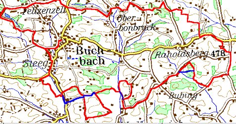 Landkarte des Wandergebiets 